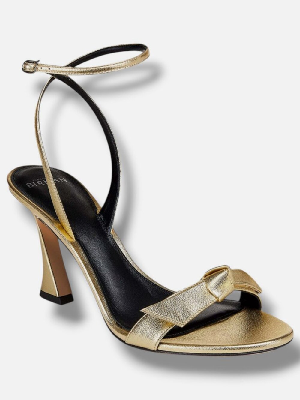 Alexandre Birman Womens Gold Clarita Ankle-Strap Sandal Shoe Size EU:37.5 US:7.5